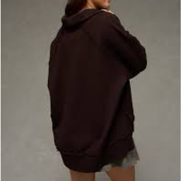 American Eagle big hug Henley sweatshirt dark brown - Picture 2 of 4